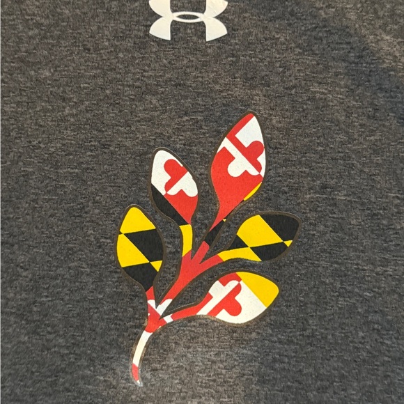Under Armour Maryland Flag Terrapins Graphic Tee Heather Grey Medium - Picture 2 of 7